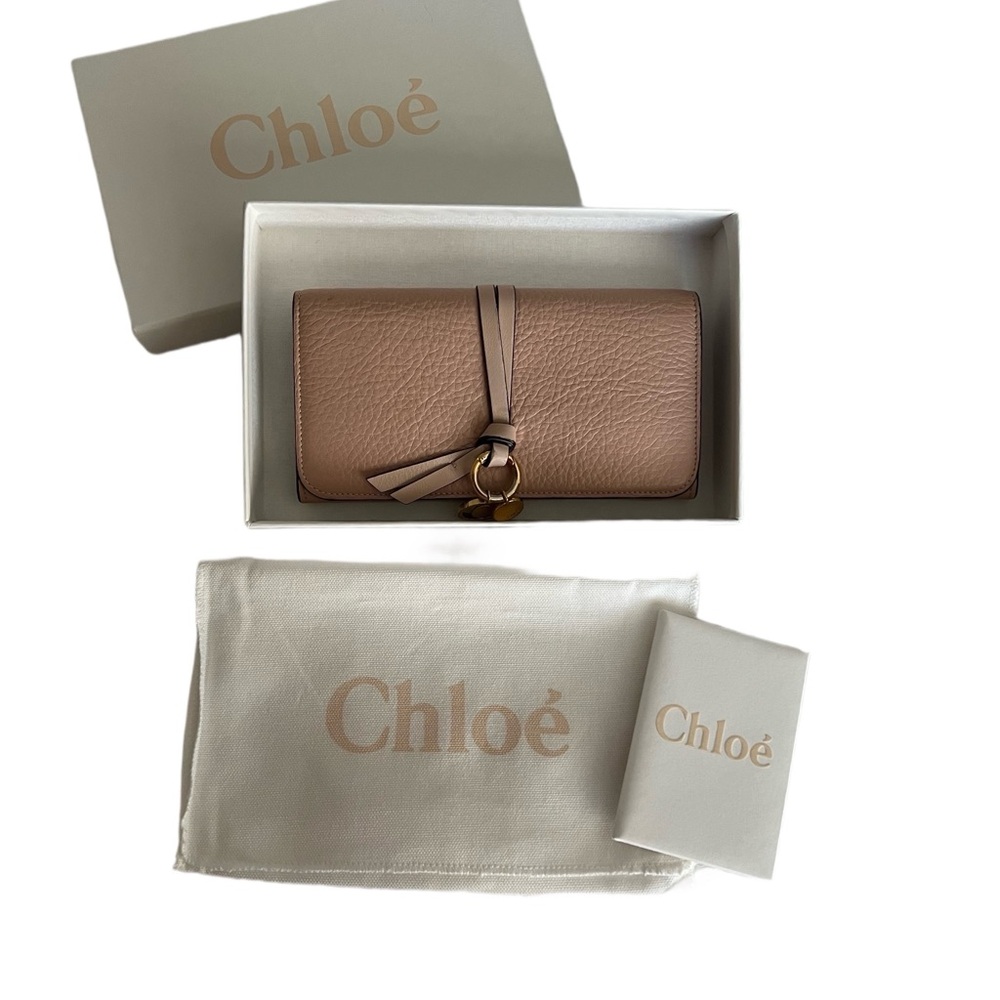 Chloe Leather Alphabet Long Wallet, Blush: All sales final.